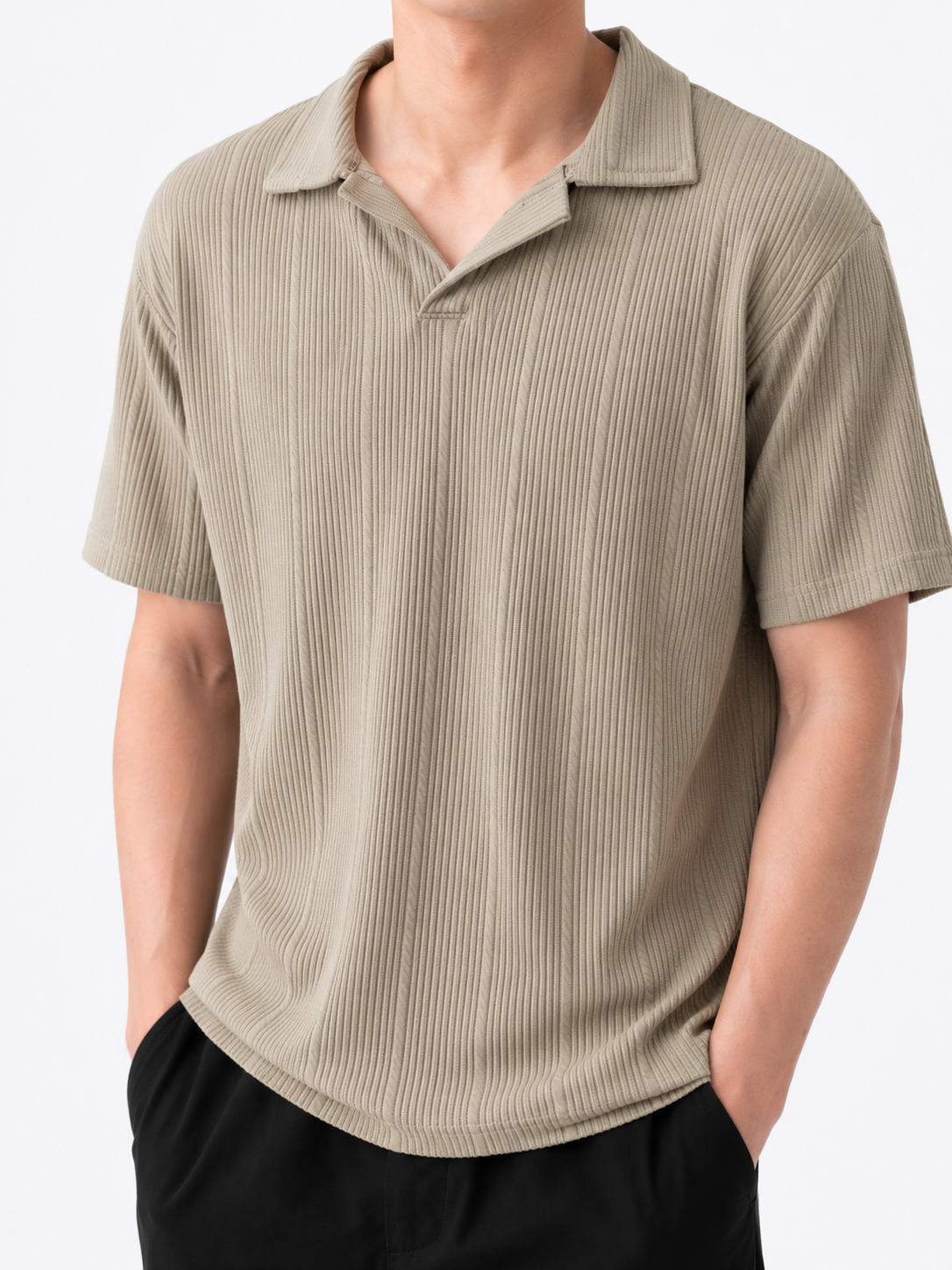 Ribbed Polo Shirt