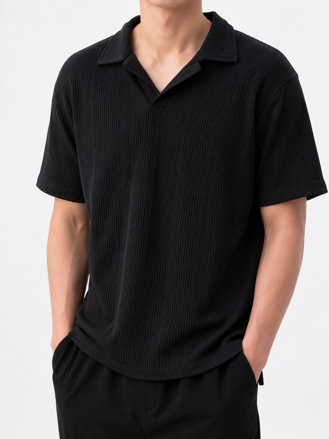 Ribbed Polo Shirt