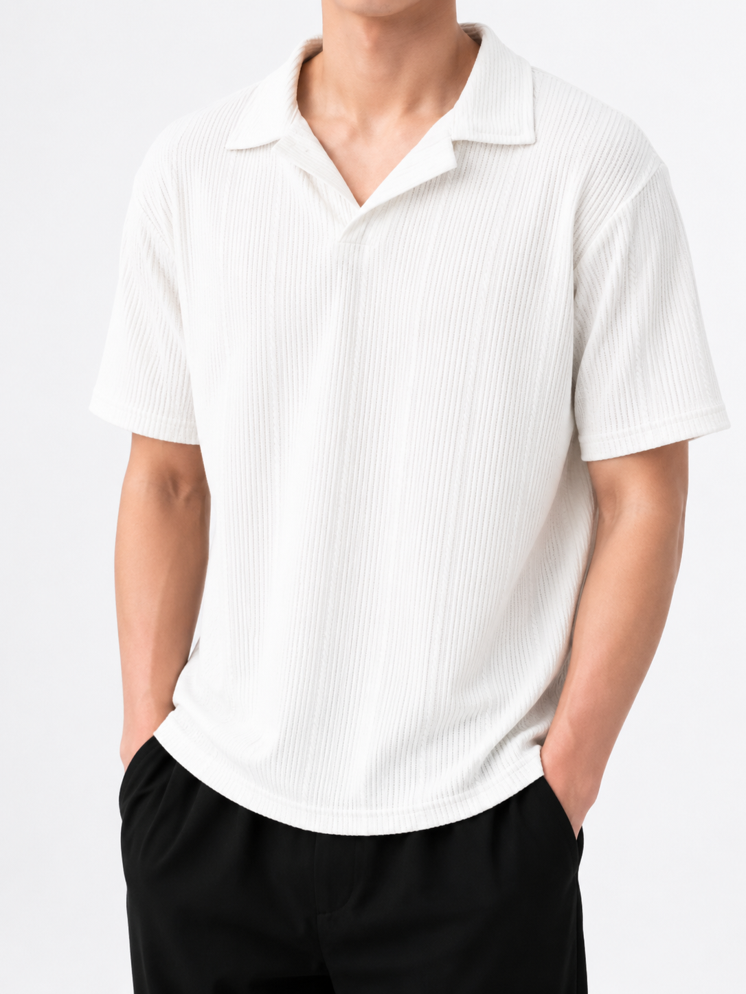 Ribbed Polo Shirt